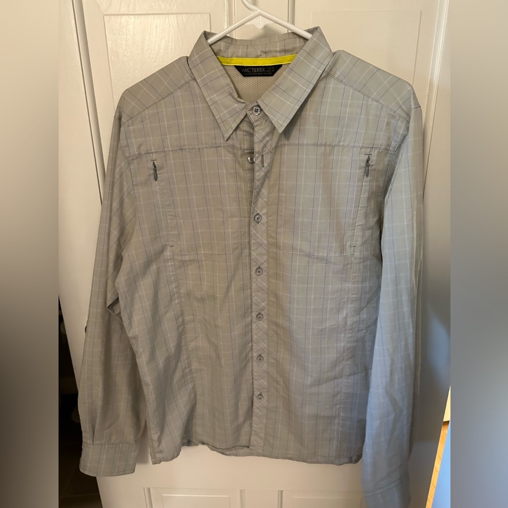 Arc'teryx Light Gray Plaid Button Down Shirt